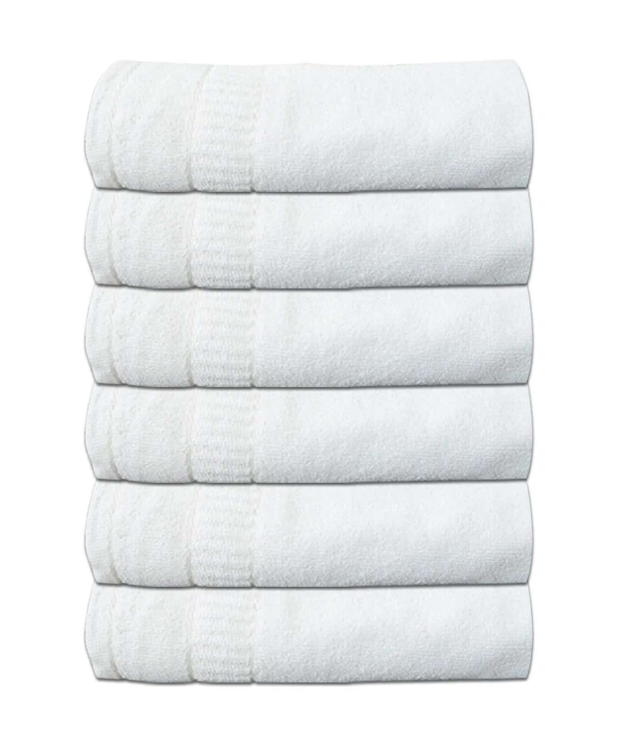 Kuber Industries Cotton 400 GSM 6 Pieces Full Size Bath Towel Set 60x30 (White) -CTKTC8637