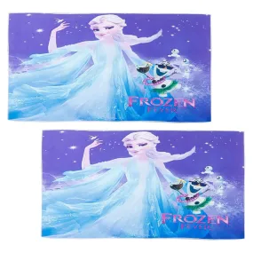 Kuber Industries Disney Frozen Microfiber Soft Kids Bath Towel-Pack of 2 (Sky Blue)