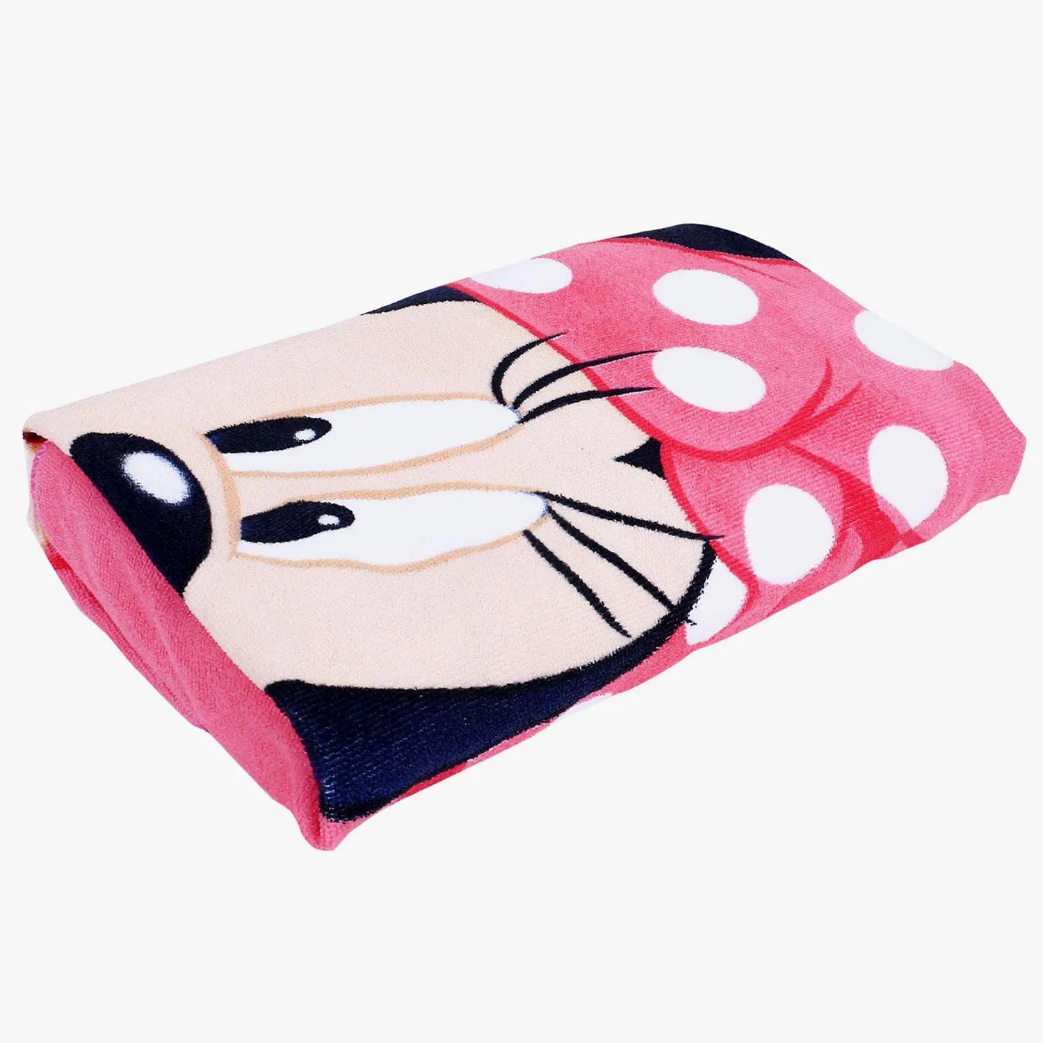 Kuber Industries Disney Minnie Kids Bath Towel|Soft Cotton Towel for Kids|Sides Stitched Baby Towel|400 GSM Toddler Bath Towel|24x48 Inch|Pack of 2 (Pink)