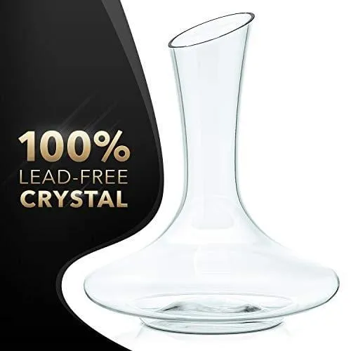 Le Chateau Wine Decanter - Hand Blown Lead Free Crystal Carafe (750ml) - Red Wine Aerator, Gifts