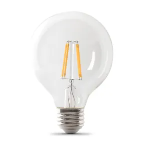 LED Bulbs, G25 Globe, 40W, 350 Lumens, Dimmable, Clear, 2700K, CEC Compliant , 3Pk