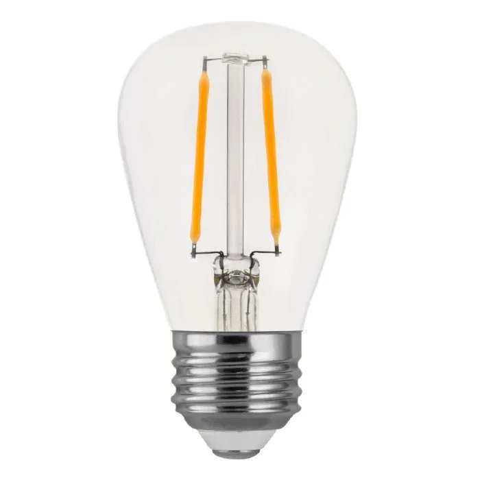 LED Filament S14 Bulb - 2 Watt - 180 Lumens - Clear - 2700K