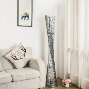 LED Floor Lamp - Modern Black-Silver Art Decor with Canton Tower Shape - Ideal Lighting for Drawing Room