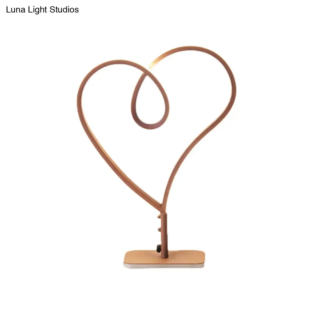 LED Nightlight Coffee Heart Reading Lamp with Metal Shade in Warm/White Light