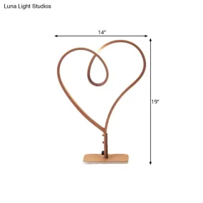 LED Nightlight Coffee Heart Reading Lamp with Metal Shade in Warm/White Light