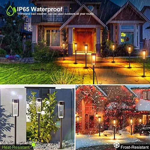 LETMY Solar Pathway Lights Outdoor, New Upgraded 6 Pack Solar Outdoor Lights, IP65 Waterproof Auto On/Off Solar Garden Lights Solar Powered Landscape Path Lights for Yard Lawn Patio Walkway