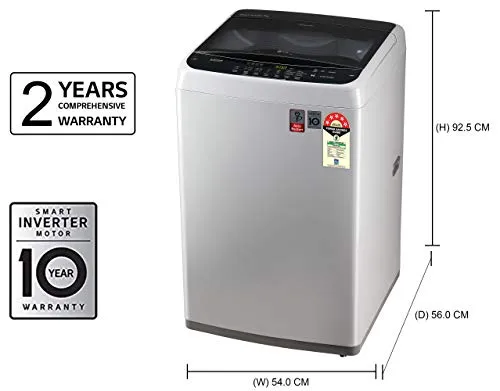 LG 7 kg Inverter Fully-Automatic Top Loading Washing Machine (T70SPSF2Z, Middle Free Silver)