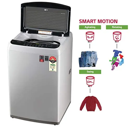 LG 7 kg Inverter Fully-Automatic Top Loading Washing Machine (T70SPSF2Z, Middle Free Silver)