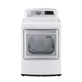 LG - 7.3 Cu. Ft. 14 Cycle Steam Gas Dryer - White