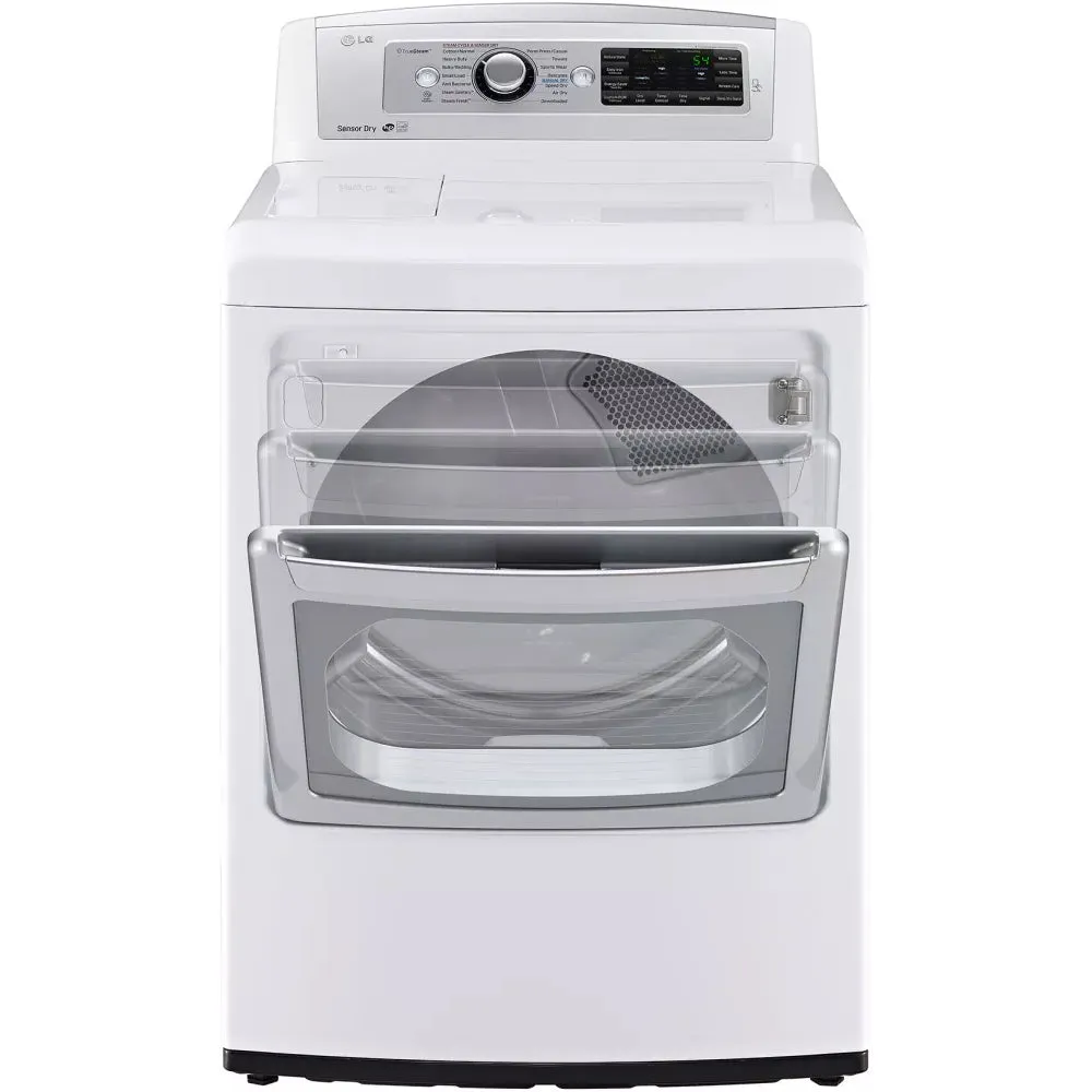 LG - 7.3 Cu. Ft. 14 Cycle Steam Gas Dryer - White