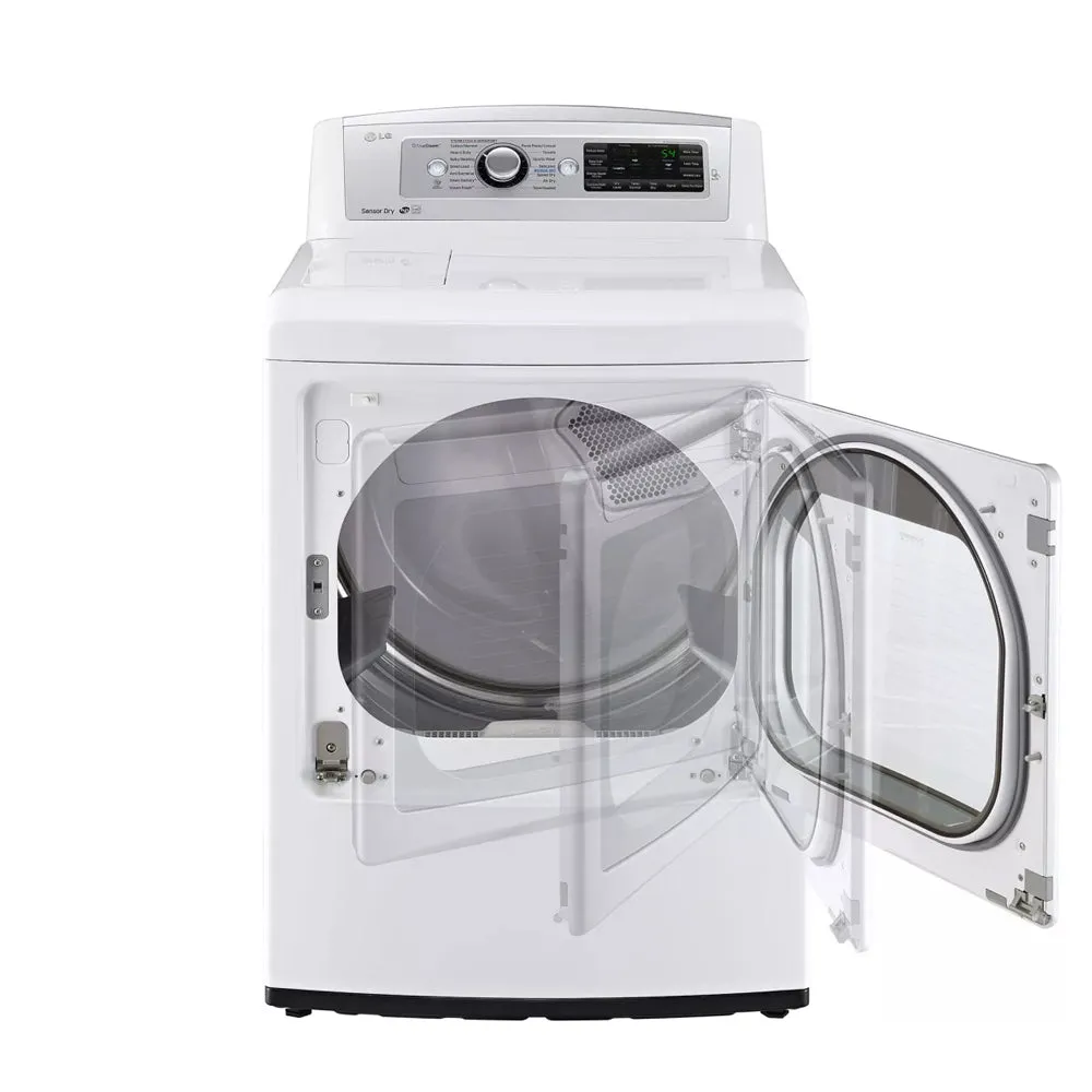 LG - 7.3 Cu. Ft. 14 Cycle Steam Gas Dryer - White