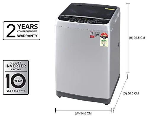 LG 8.0 Kg Inverter Fully-Automatic Top Loading Washing Machine (T80SJSF1Z, Middle Free Silver)