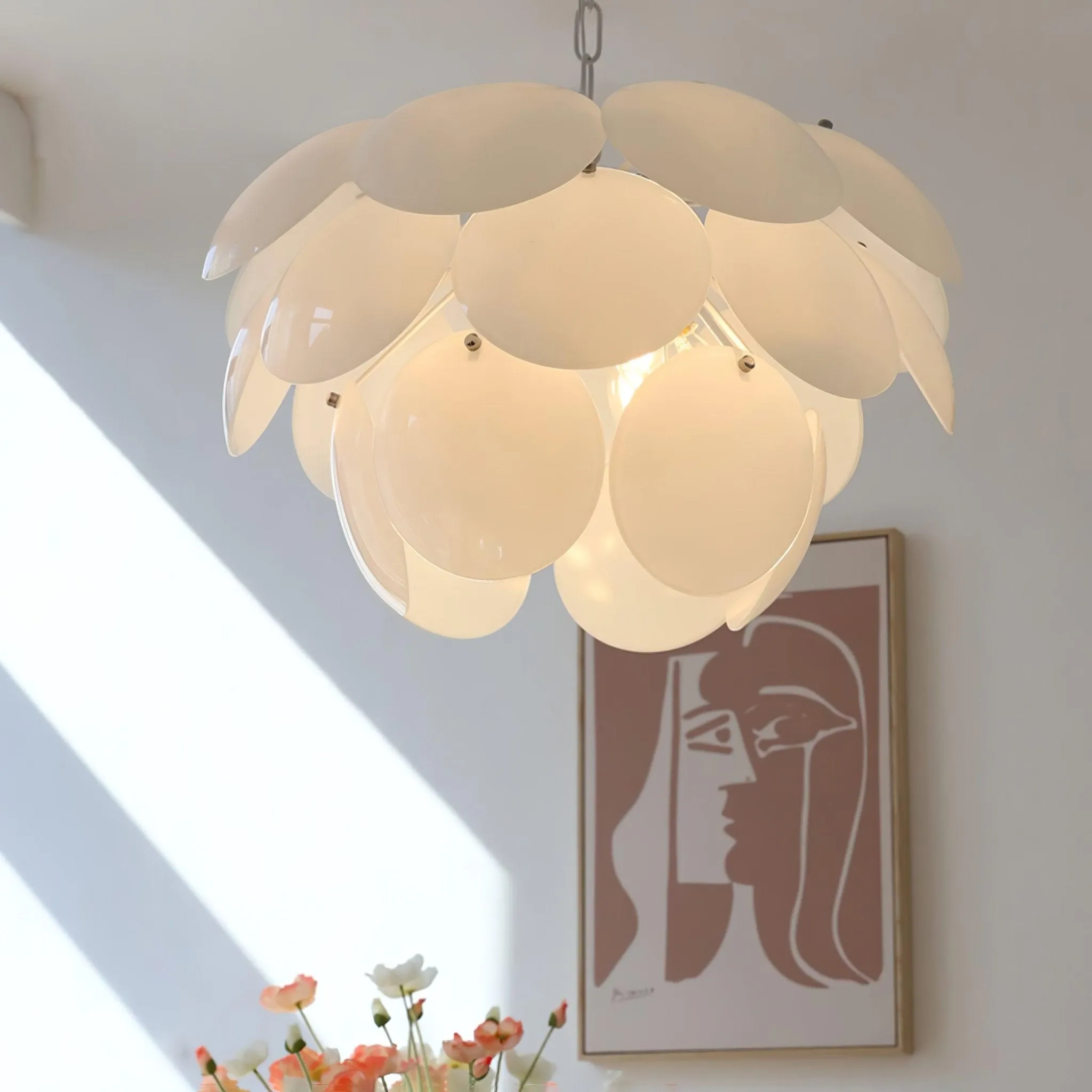 Luminous Petal Glass Chandelier