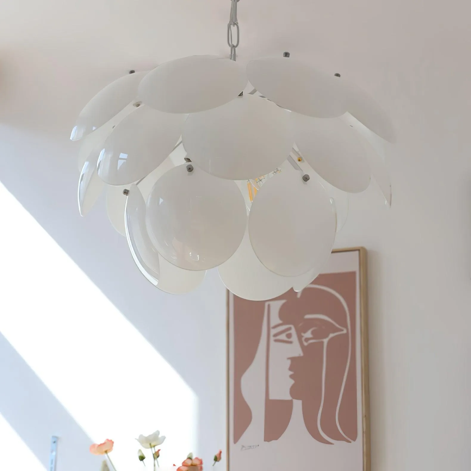 Luminous Petal Glass Chandelier