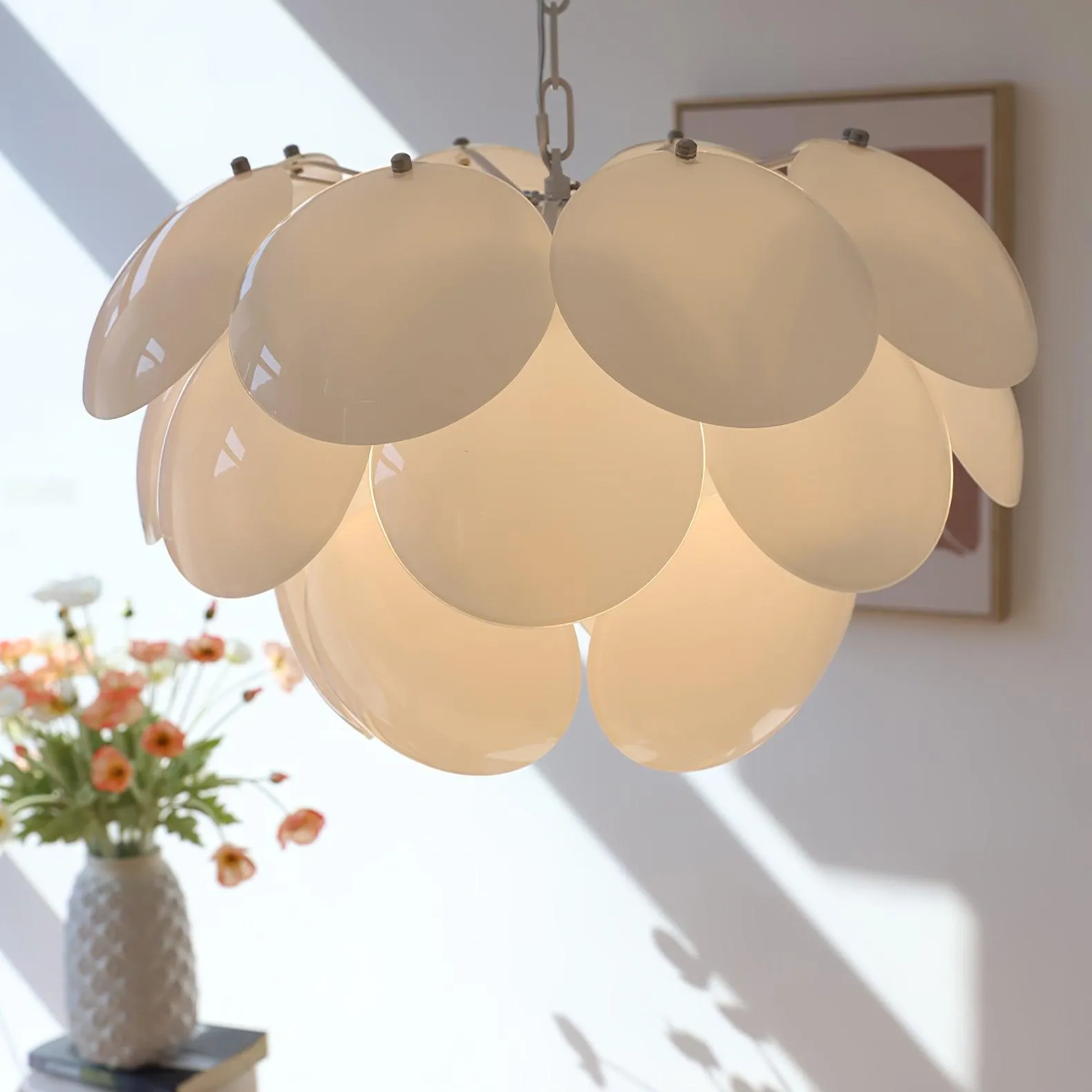 Luminous Petal Glass Chandelier