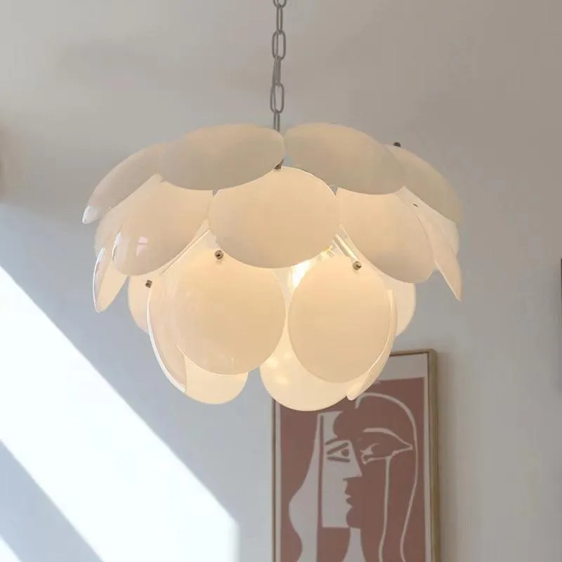 Luminous Petal Glass Chandelier