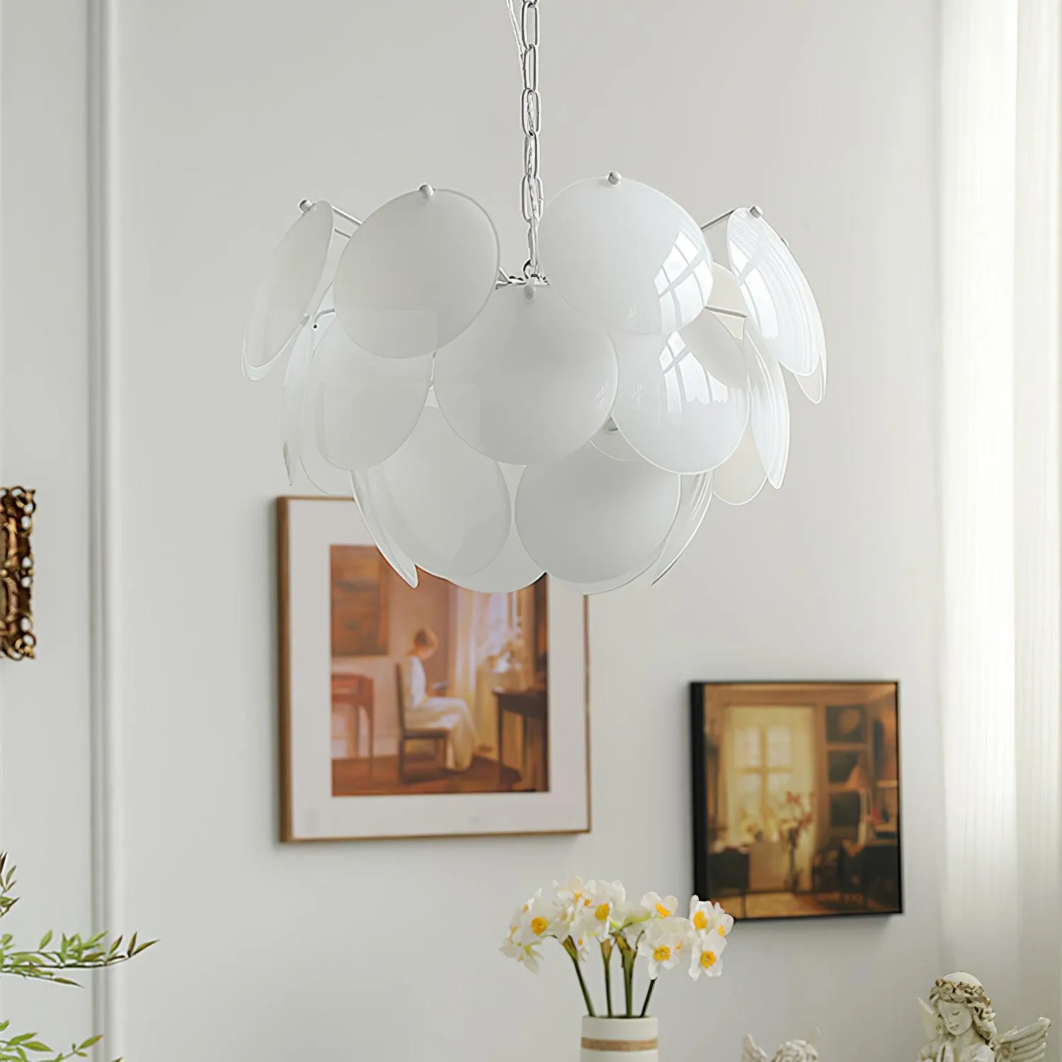 Luminous Petal Glass Chandelier