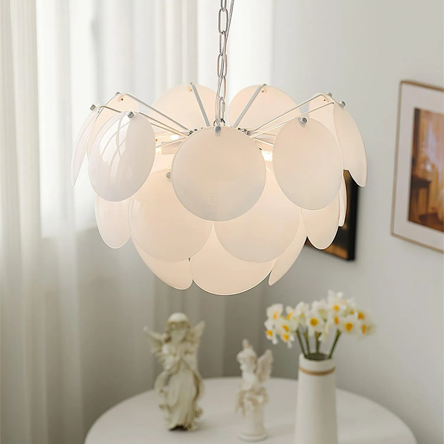 Luminous Petal Glass Chandelier