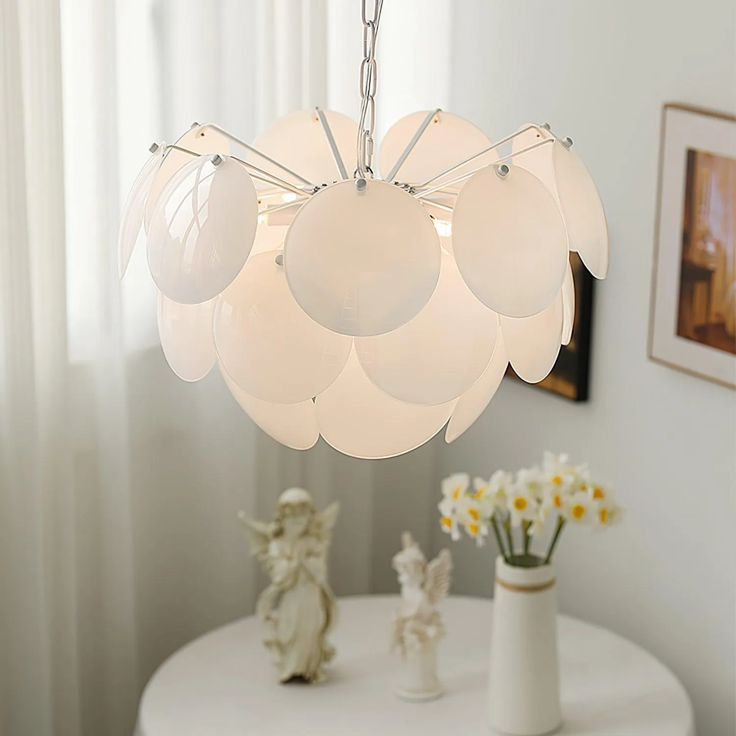 Luminous Petal Glass Chandelier