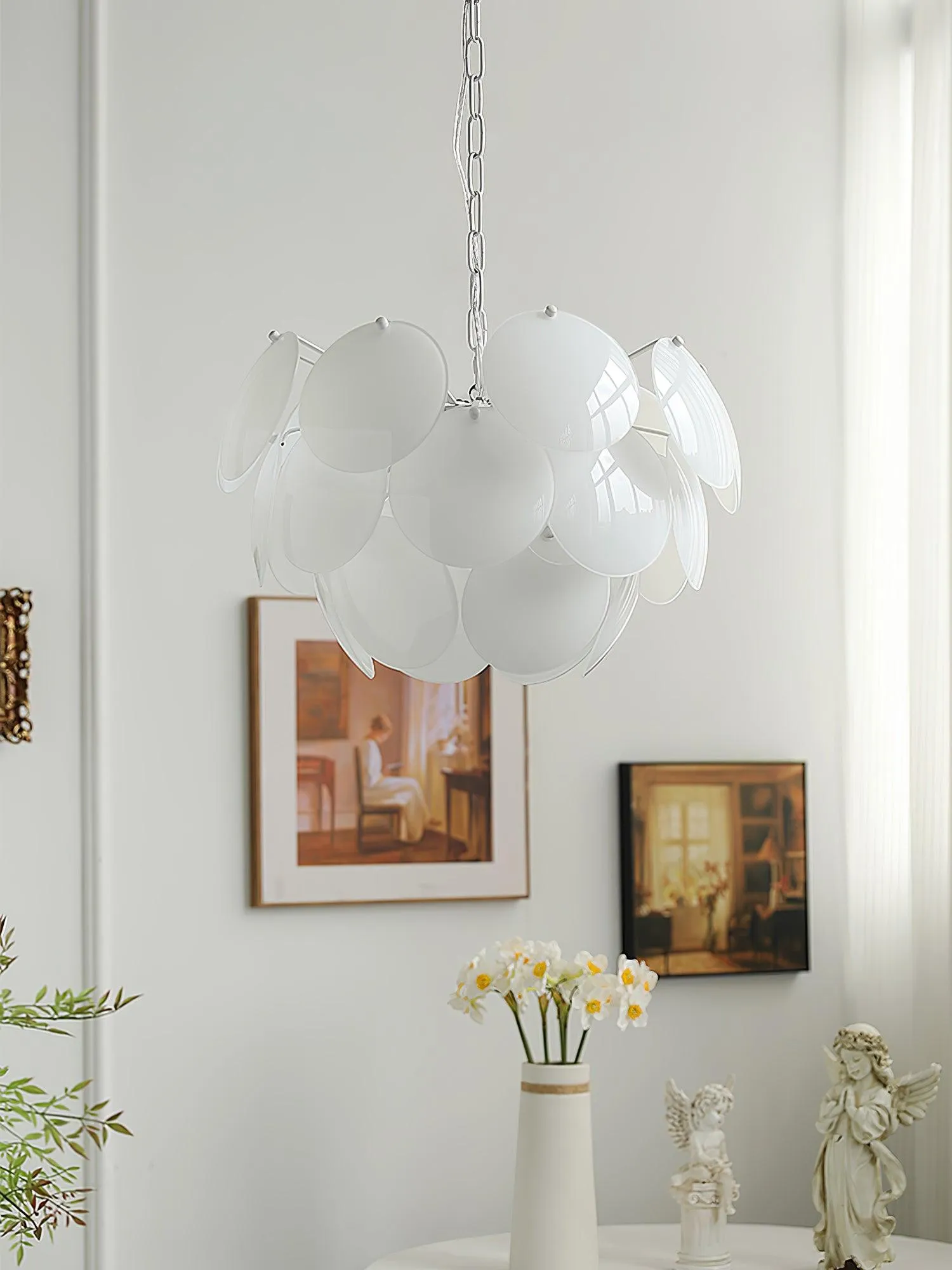 Luminous Petal Glass Chandelier