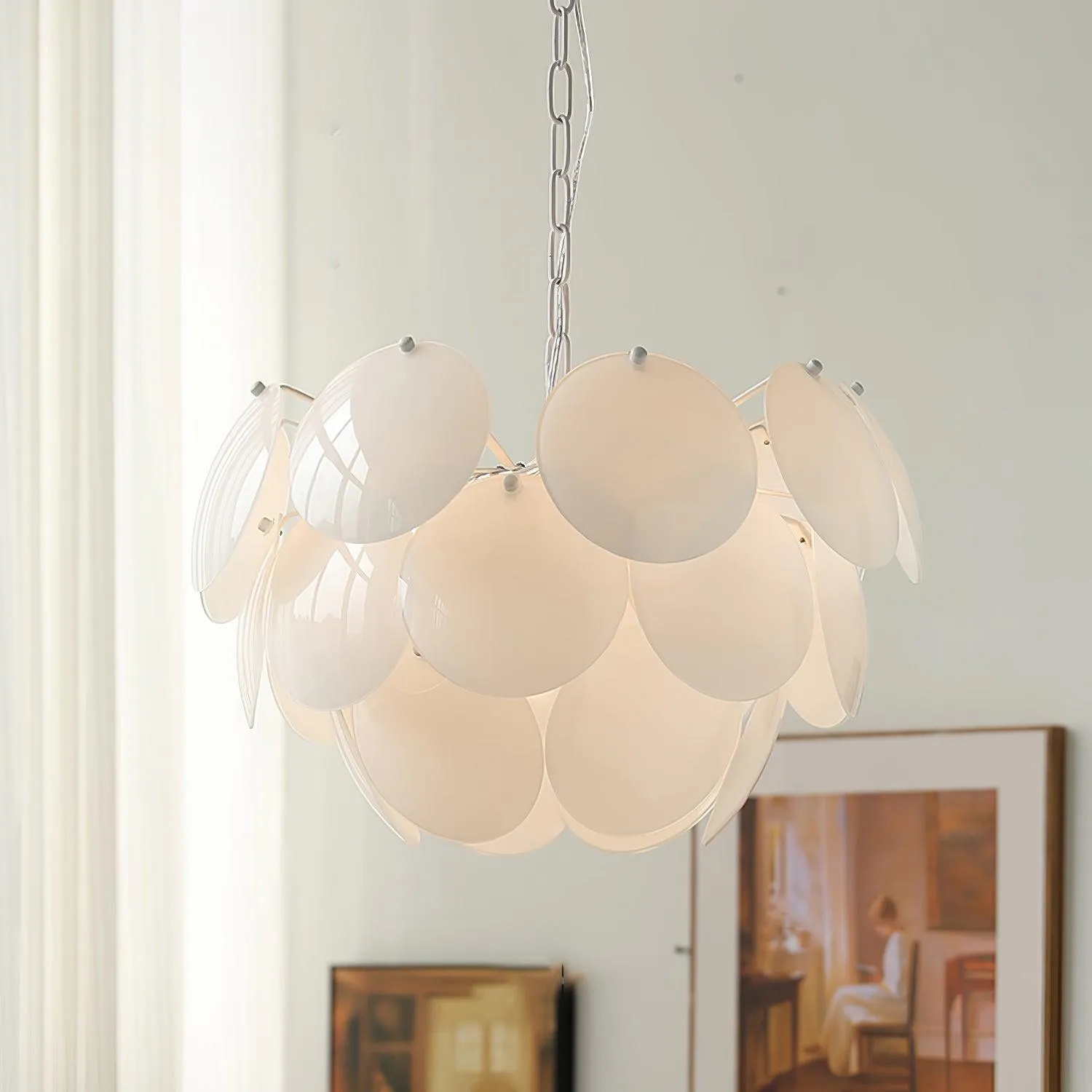 Luminous Petal Glass Chandelier