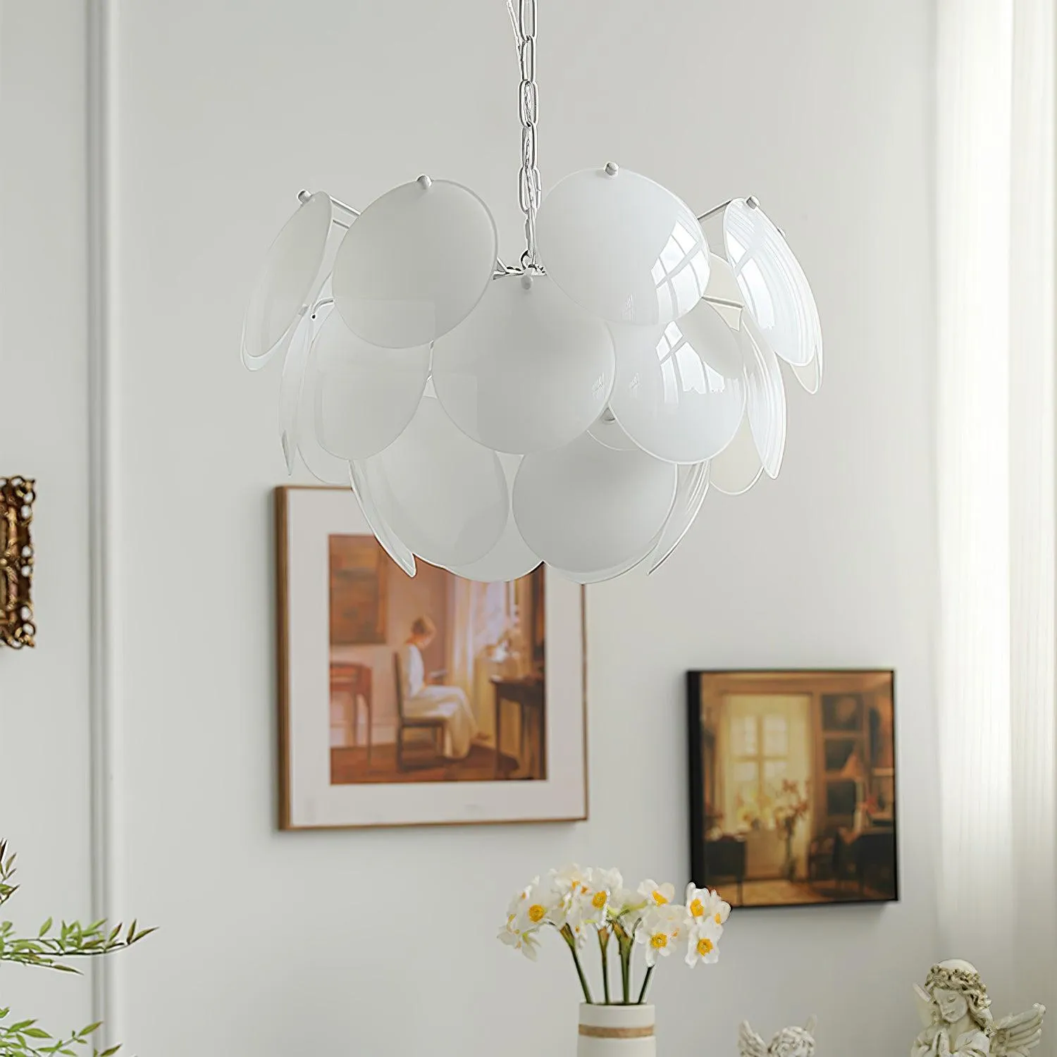 Luminous Petal Glass Chandelier