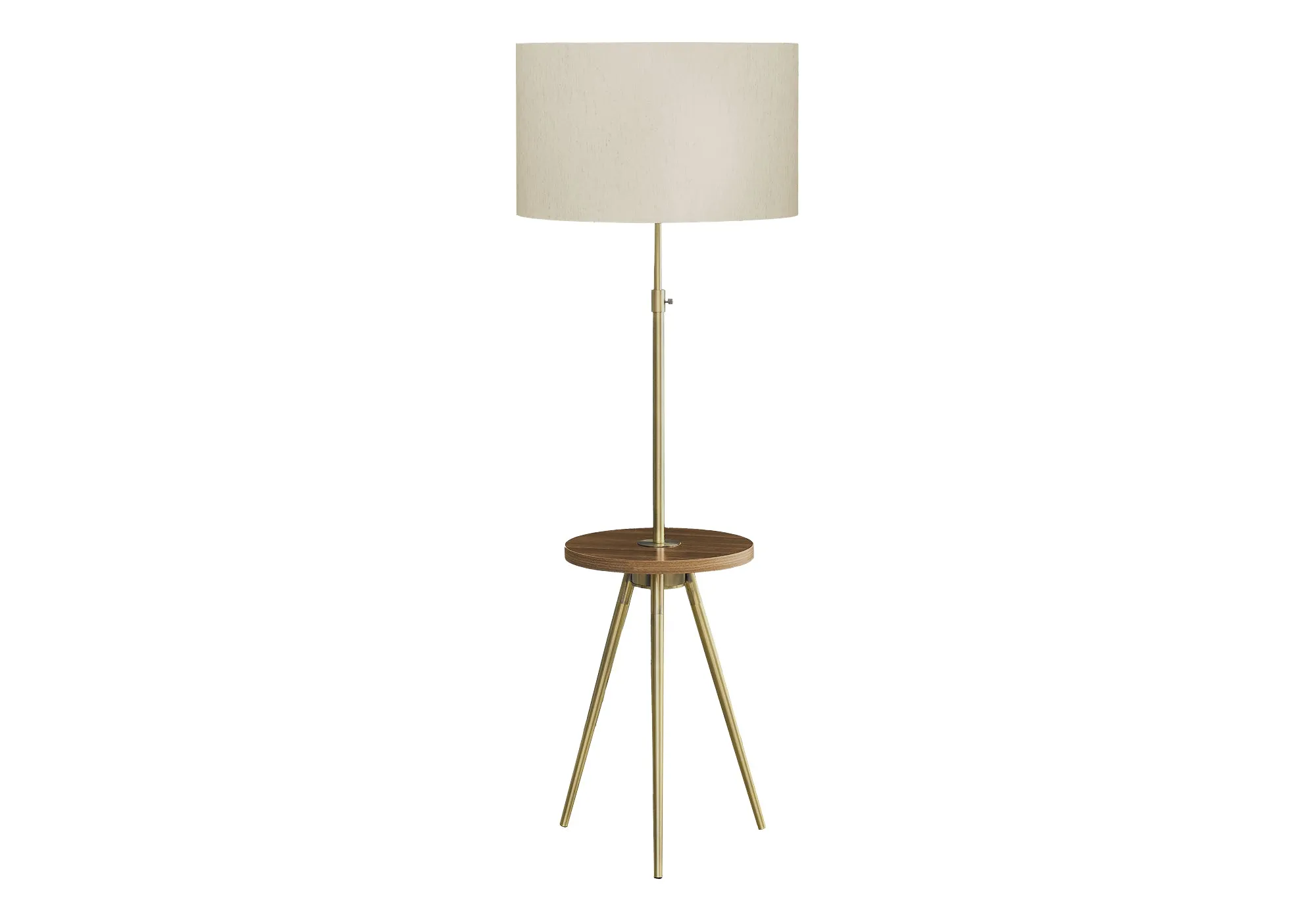 LuxeIllume 63 inch Contemporary Gold Floor Lamp with Ivory Shade