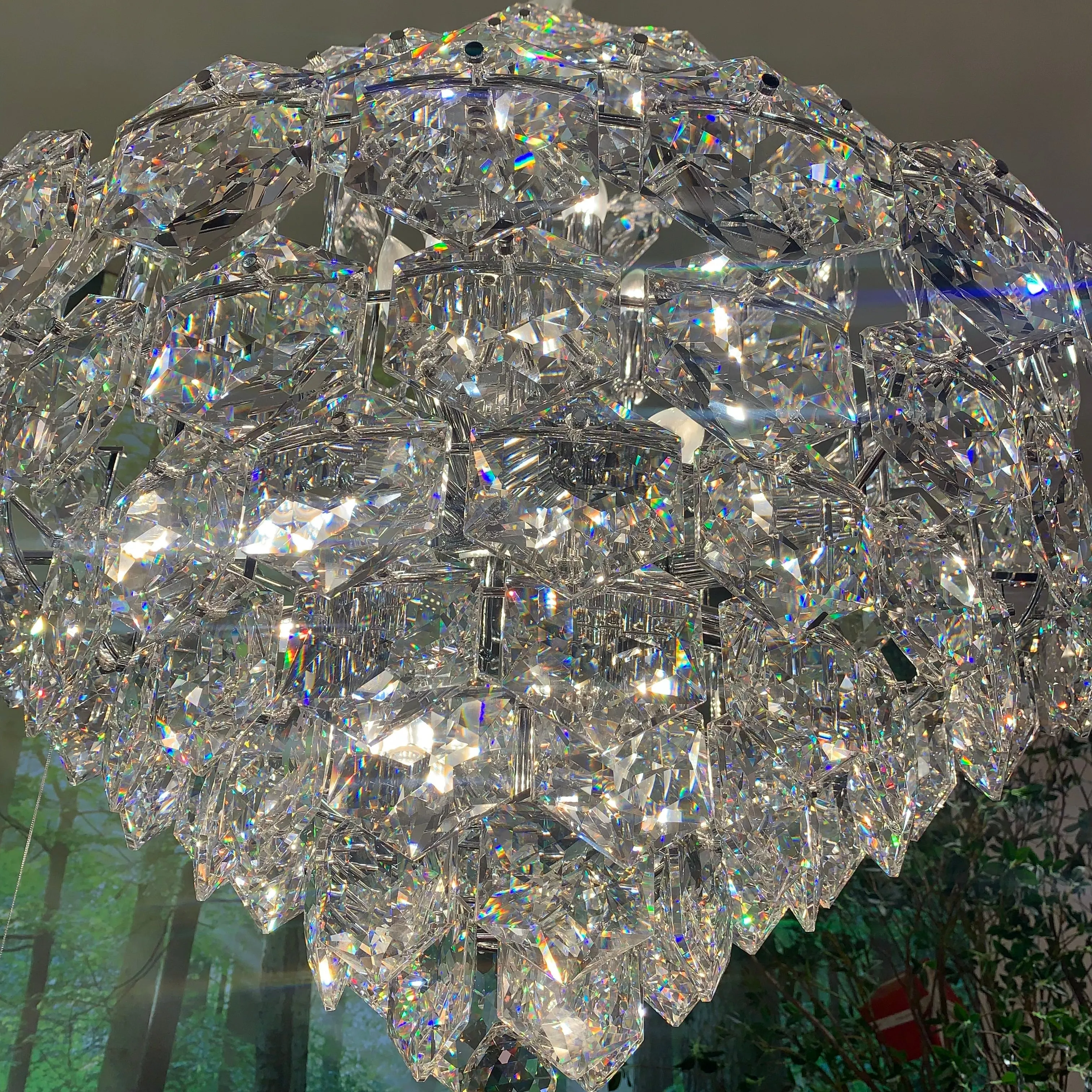 Luxury Cone Crystal Chandelier for Living Room/Bedroom/Bathroom