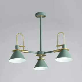 Macaron Loft Funnel Chandelier: Stylish Metal Suspension Light for Nurseries