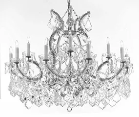 Maria Theresa Chandelier Crystal Lighting Chandeliers Lights Fixture Pendant Ceiling Lamp For Dining Room Entryway Living Room With Large Luxe Diamond Cut Crystals H28" X W37" - A83-Cs/B89/21510/15 1Dc