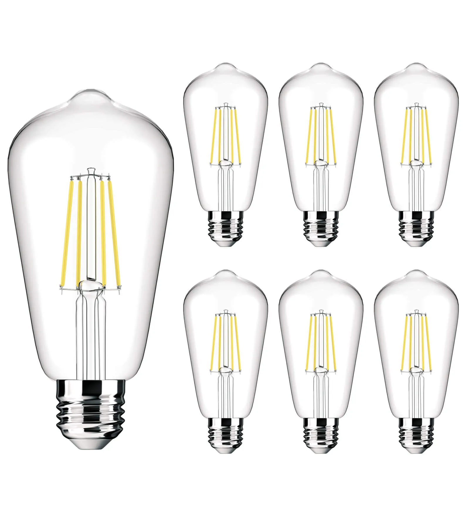 MEIXISUE Edison ST64 LED E26 Base Bulb 6 Packs