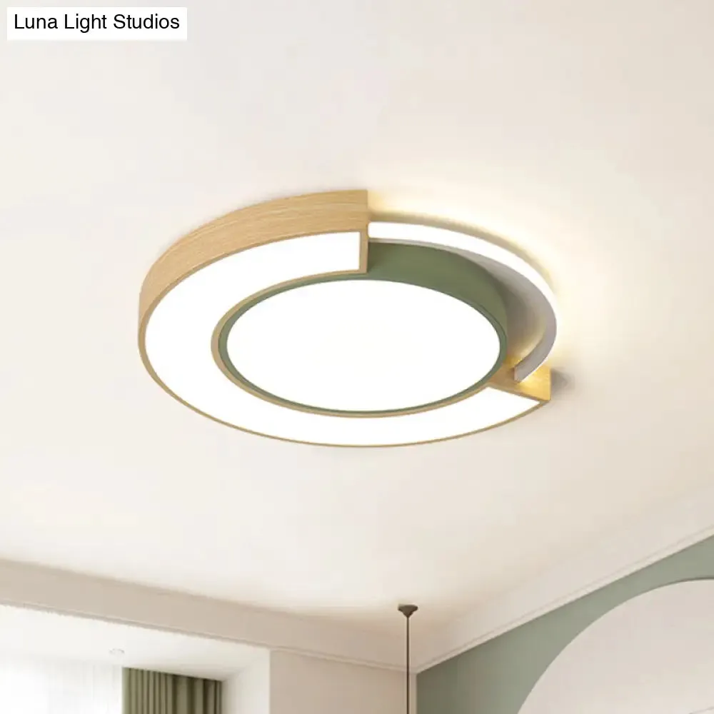 Metal LED Ceiling Light in Macaron Grey/Green with Warm/White Light - 16.5"/20.5" Width