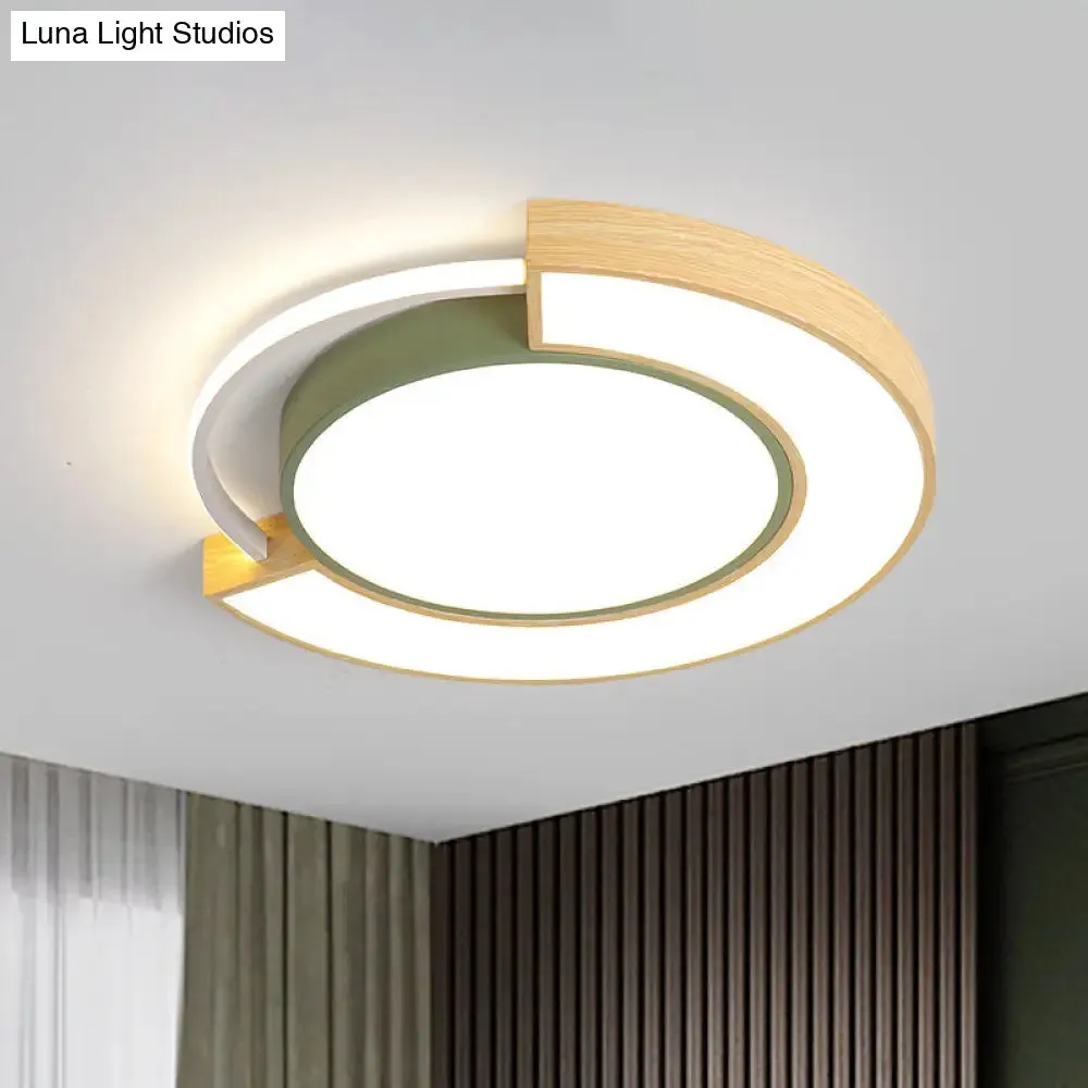 Metal LED Ceiling Light in Macaron Grey/Green with Warm/White Light - 16.5"/20.5" Width