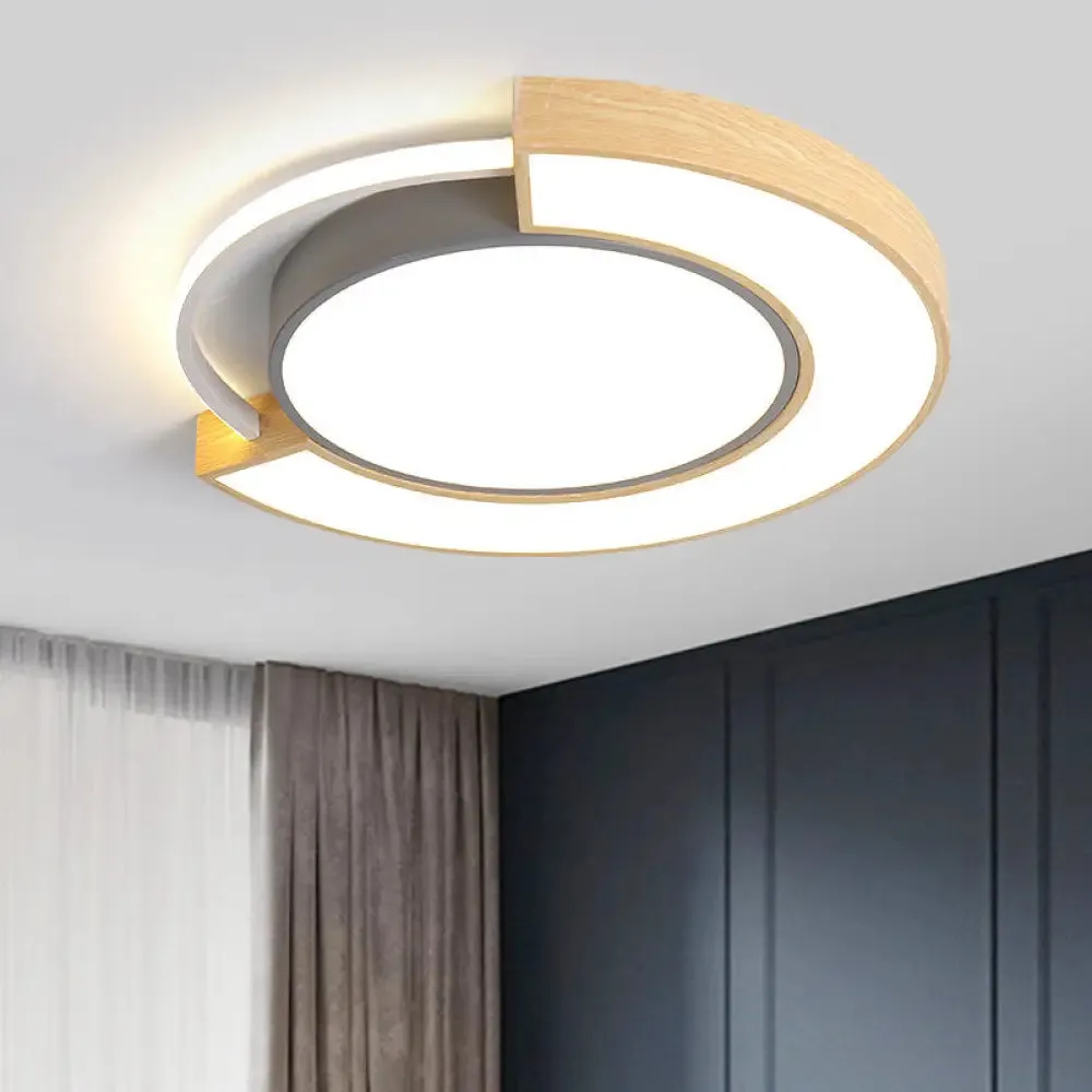 Metal LED Ceiling Light in Macaron Grey/Green with Warm/White Light - 16.5"/20.5" Width