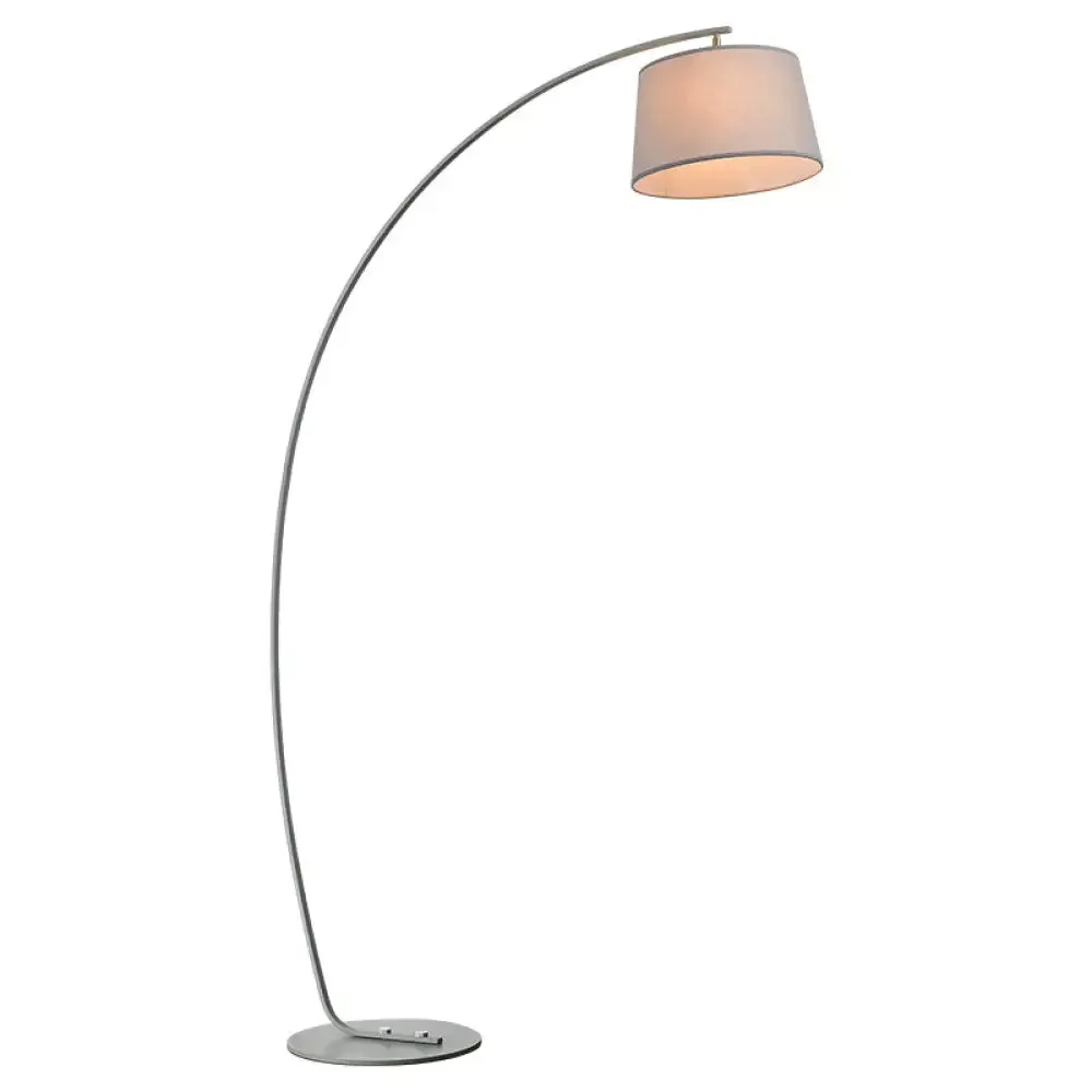 Metallic Fishing Rod Floor Lamp - Macaron 1 Head Stand Light with Lampshade