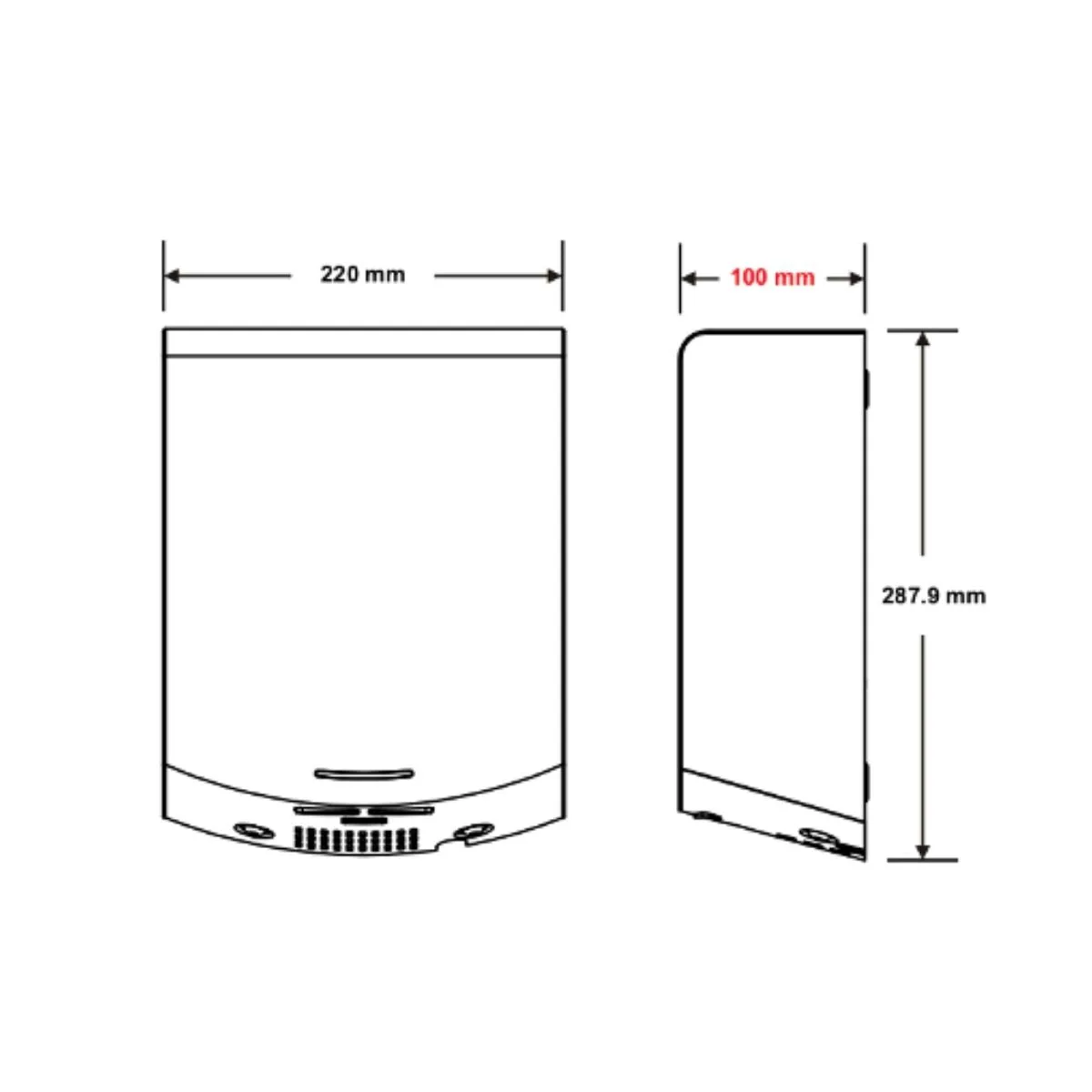 Metlam Powder Coated White Hand Dryer ML_ECLIPSE01_WHT