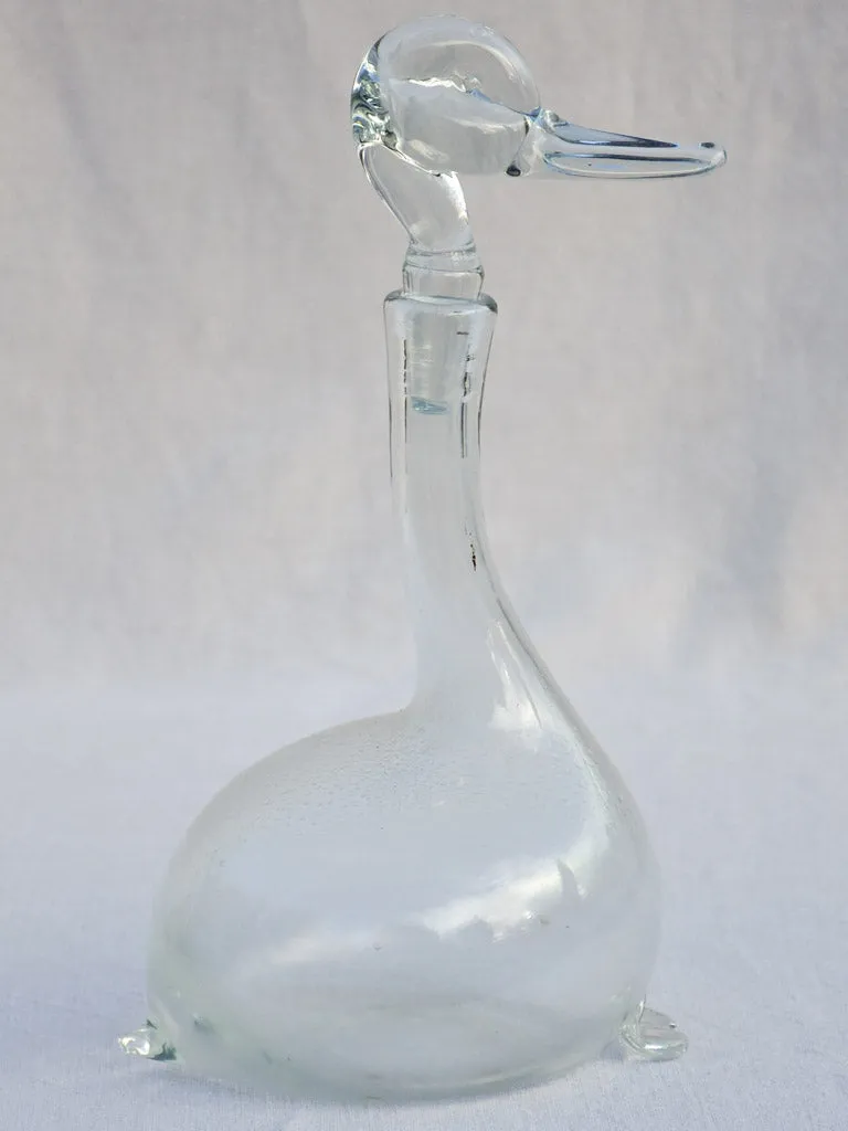 Mid century Italian Murano carafe - duck 13½"