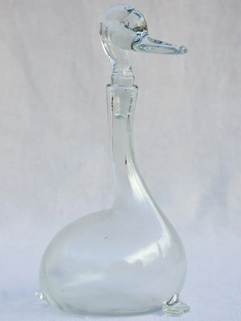 Mid century Italian Murano carafe - duck 13½"