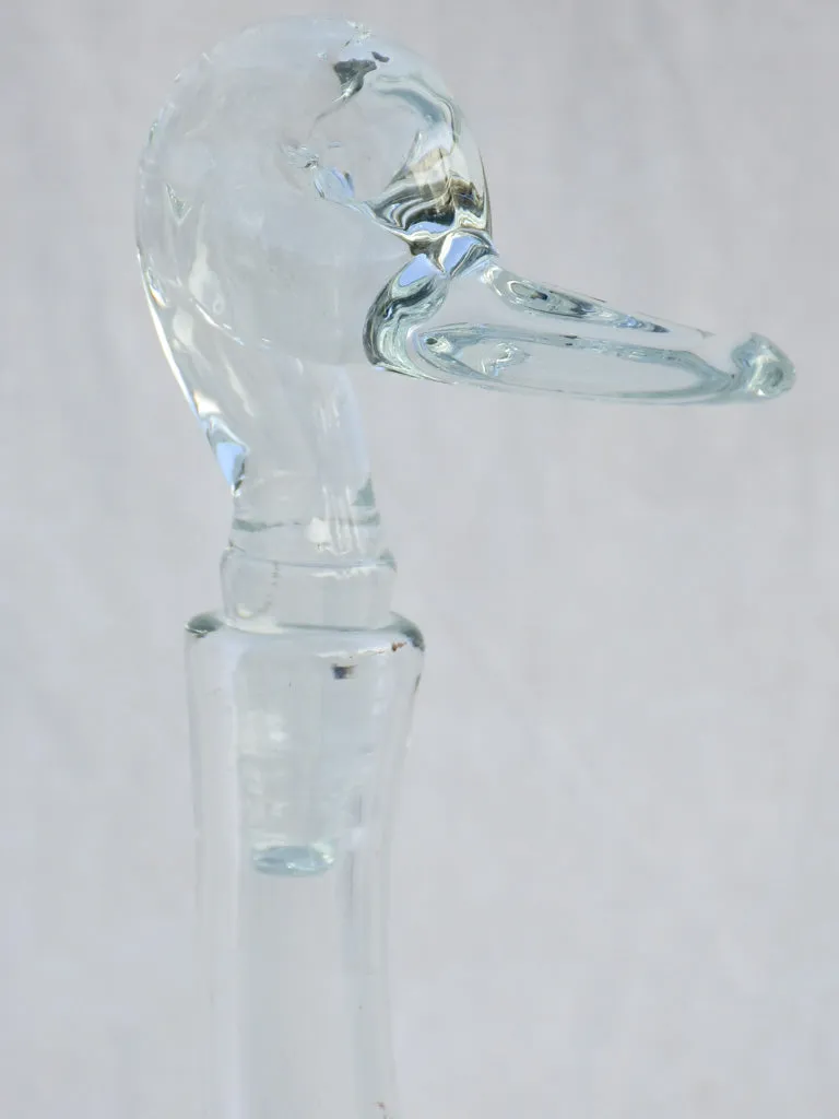 Mid century Italian Murano carafe - duck 13½"