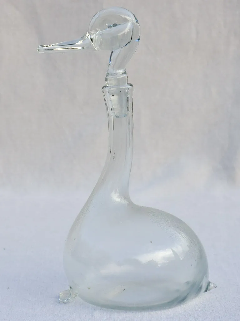 Mid century Italian Murano carafe - duck 13½"