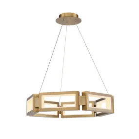 Mies LED Chandelier in Aged Brass