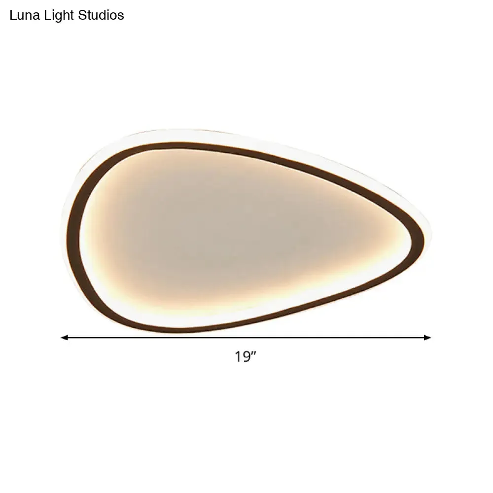 Minimalist Black LED Teardrop Metal Ceiling Light - Warm/White/3 Color Options - 15"/19" Width