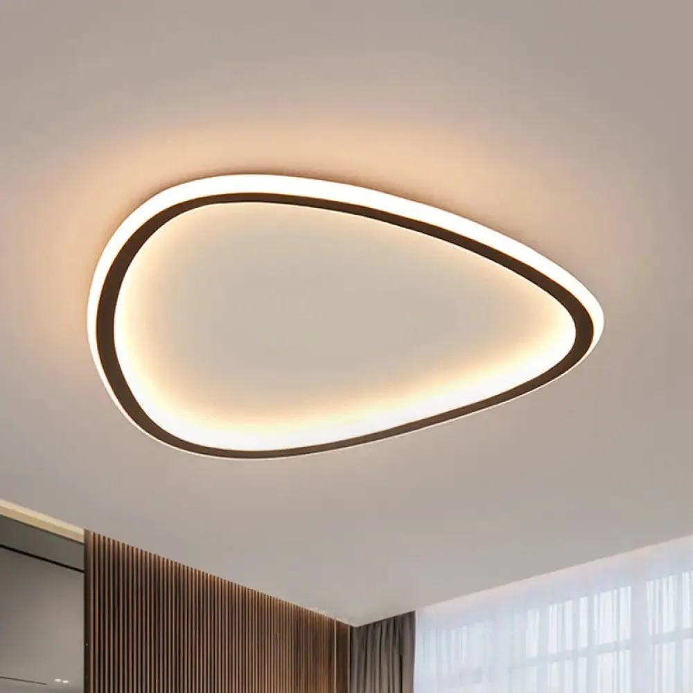 Minimalist Black LED Teardrop Metal Ceiling Light - Warm/White/3 Color Options - 15"/19" Width