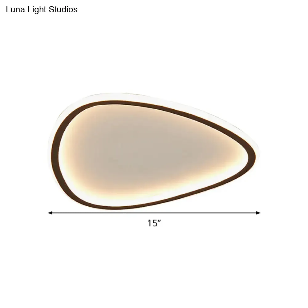 Minimalist Black LED Teardrop Metal Ceiling Light - Warm/White/3 Color Options - 15"/19" Width