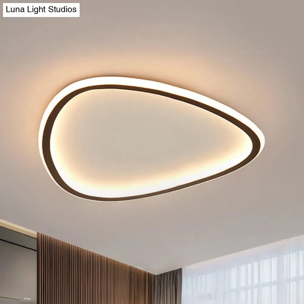 Minimalist Black LED Teardrop Metal Ceiling Light - Warm/White/3 Color Options - 15"/19" Width