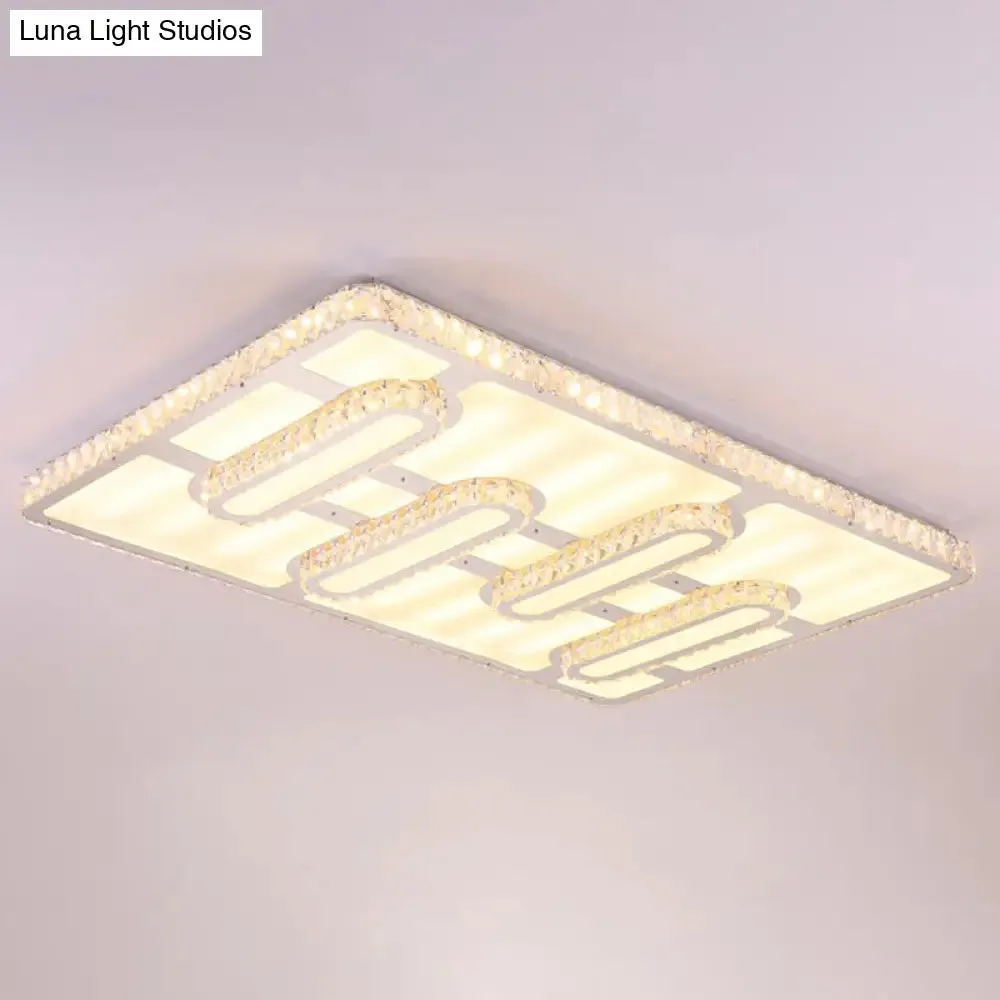 Minimalist Clear LED Flush Mounted Crystal Ceiling Light for Parlor