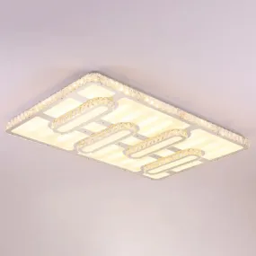 Minimalist Clear LED Flush Mounted Crystal Ceiling Light for Parlor