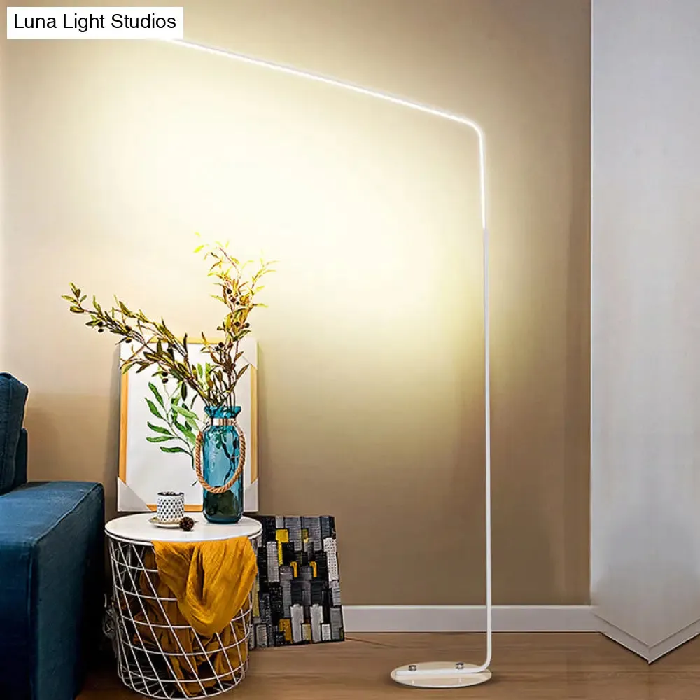 Minimalist LED Floor Lamp for Living Room - Acrylic Fishing Rod Design