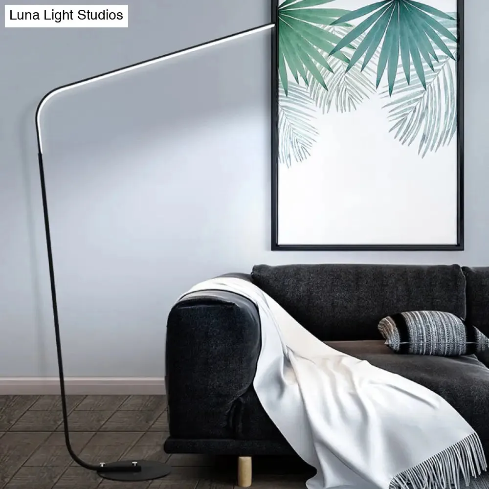 Minimalist LED Floor Lamp for Living Room - Acrylic Fishing Rod Design