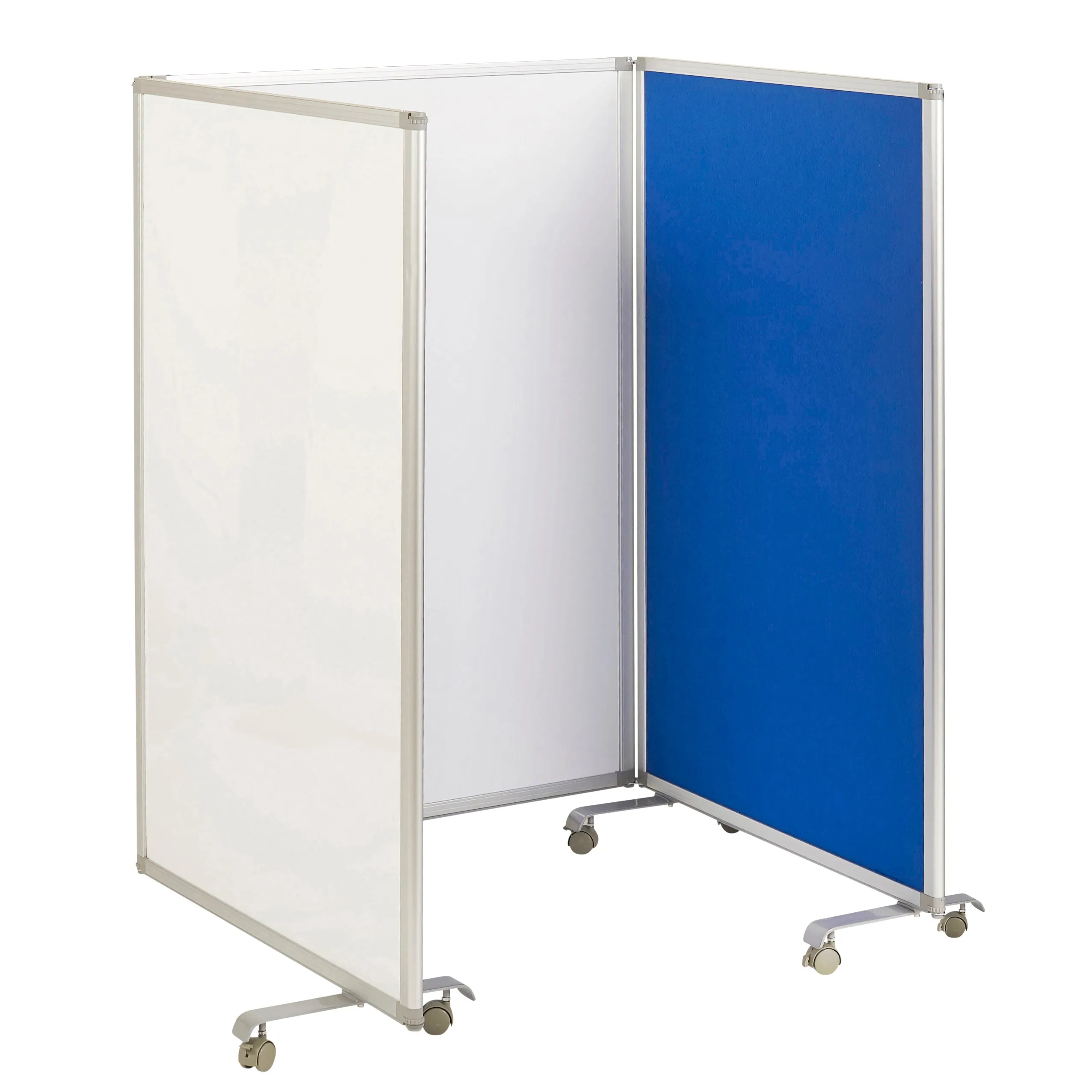 Mobile Dry-Erase and Flannel Room Divider, 3-Panel, School Supplies